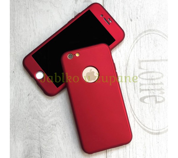 360° kryt Mate silikónový iPhone 6 Plus/6S Plus - červený